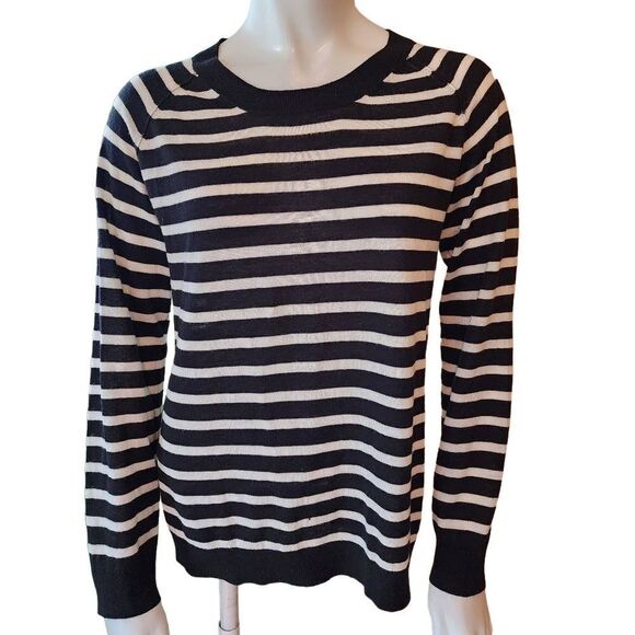 Joie Black & White Striped Lightweight Sweater (S) - Picture 2 of 6